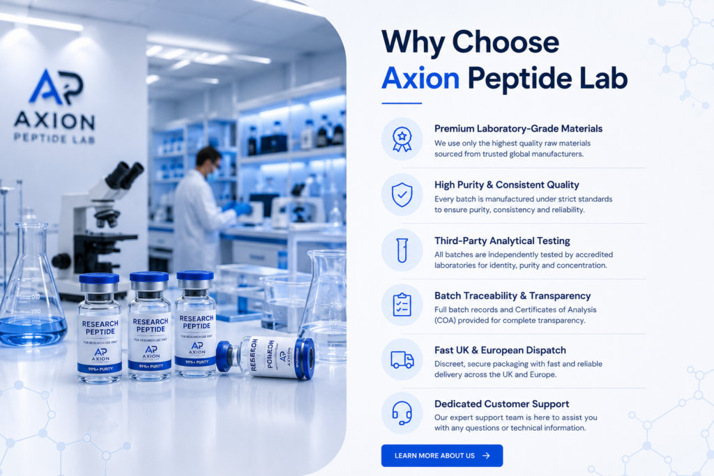 axionpeptidelab, research peptides, premium research peptides, research peptide supplier, research peptide laboratory, laboratory peptides, buy research peptides, research compounds, peptide research products, research chemicals laboratory, peptide supplier, peptide laboratory, laboratory research supplies, scientific research peptides, peptide products, peptide research materials, laboratory grade peptides, research use only peptides, peptide solutions, peptide science, peptide testing, peptide analysis, peptide quality assurance, peptide manufacturing, peptide formulation, peptide sourcing, peptide wholesale, wholesale research peptides, bulk peptide orders, laboratory reagents, laboratory consumables, peptide vials, sterile laboratory supplies, research laboratory products, laboratory chemicals, peptide quality, third party tested peptides, certificate of analysis peptides, COA peptides, peptide purity testing, high purity peptides, premium peptide supplier, peptide shipping, worldwide peptide shipping, secure peptide delivery, laboratory logistics, peptide order tracking, peptide quality standards, research laboratory equipment, peptide storage, peptide handling, peptide documentation, peptide specifications, peptide protocols, peptide stability, scientific laboratory supplier, trusted peptide supplier, peptide research UK, peptide laboratory UK, buy peptides online, peptide distributor, peptide research company, peptide supply company, laboratory quality control, peptide batch testing, peptide verification, peptide inspection, peptide packaging, research supply company, laboratory research supplier, research products online, scientific compounds, peptide innovation, biotechnology research products, laboratory science supplier, research materials supplier, peptide solutions provider, peptide research support, peptide documentation services, laboratory excellence, quality research peptides, peptide compliance, laboratory standards, secure checkout peptides, online peptide store, peptide fulfilment, peptide dispatch, peptide laboratory services, peptide ordering, peptide catalogue, peptide inventory, peptide procurement, peptide sourcing company, laboratory partner, research institution supplier, university research supplier, biotechnology supplier, contract research organization supplier, CRO peptide supplier, peptide bulk pricing, peptide quotations, request wholesale quote, peptide research blog, peptide educational resources, peptide FAQ, peptide shipping policy, peptide returns policy, research use disclaimer, laboratory safety, peptide best practices, scientific investigation materials, laboratory certified peptides, analytical research products, peptide integrity, trusted laboratory supplier, peptide storage guidelines, peptide handling procedures, peptide transport, peptide delivery service, peptide quality control laboratory, research laboratory excellence, peptide research solutions, peptide supply chain, peptide order processing, premium laboratory supplier, peptide customer support, peptide consultation, research-grade peptides, laboratory-grade research products, peptide marketplace, online laboratory supplies, peptide research center, research peptide experts, peptide quality documentation, peptide certificates, laboratory documentation, peptide purchasing guide, research supply solutions, secure laboratory ordering, professional peptide supplier, laboratory research innovation, peptide quality management, laboratory fulfilment, peptide business supplier, bulk laboratory supplies, laboratory wholesale supplier, peptide manufacturer, peptide distributor UK, premium scientific supplies, research chemical supplier, laboratory procurement solutions, peptide industry leader, scientific research supplier, Axion Peptide Lab, Axion Peptide Lab research peptides, Axion Peptide Lab wholesale, AxionPeptideLab.com, premium laboratory research products