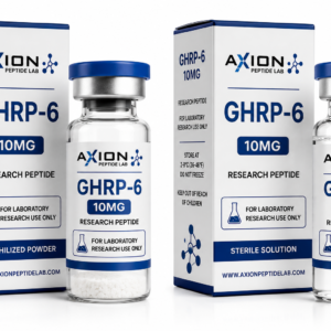 GHRP-6 10mg Research Peptide lyophilised powder and liquid research solution from Axion Peptide Lab