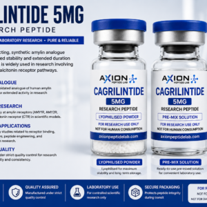 Cagrilintide 5mg Research Peptide in lyophilised powder and research solution formats from Axion Peptide Lab