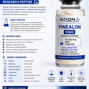 Pinealon 10mg Research Peptide bottle and box from Axion Peptide Lab