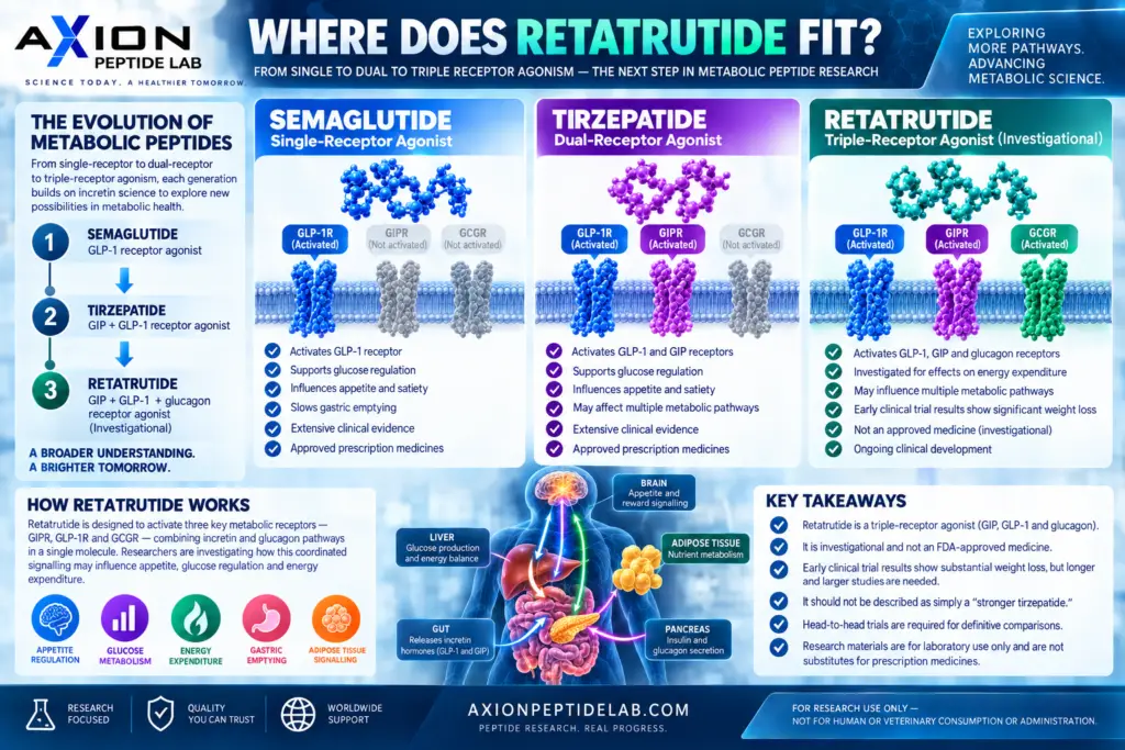 Semaglutide vs Tirzepatide, semaglutide vs tirzepatide, tirzepatide vs semaglutide, semaglutide vs tirzepatide weight loss, semaglutide and tirzepatide comparison, semaglutide vs tirzepatide results, semaglutide vs tirzepatide clinical trial, semaglutide vs tirzepatide side effects, semaglutide vs tirzepatide mechanism, semaglutide vs tirzepatide effectiveness, semaglutide vs tirzepatide research, semaglutide vs tirzepatide study, semaglutide vs tirzepatide differences, semaglutide vs tirzepatide benefits, semaglutide vs tirzepatide safety, semaglutide vs tirzepatide obesity research, semaglutide vs tirzepatide USA, semaglutide vs tirzepatide UK, semaglutide vs tirzepatide 2026, semaglutide vs tirzepatide GLP-1, tirzepatide vs semaglutide research, peptides for weight loss, weight loss peptides, weight loss peptide research, metabolic peptides, metabolic peptide research, GLP-1 peptides, GLP-1 peptide research, GLP-1 vs GIP, GIP vs GLP-1, GLP-1 receptor agonist, GIP receptor agonist, dual GIP GLP-1 agonist, incretin hormones, incretin peptide research, metabolic peptide pathways, how weight loss peptides work, how metabolic peptides work, peptide weight management research, obesity peptide research, appetite regulation peptides, satiety peptide research, gut brain axis peptides, metabolic signalling peptides, glucose dependent insulin signalling, semaglutide research, semaglutide peptide research, semaglutide GLP-1 research, semaglutide mechanism of action, semaglutide clinical research, semaglutide obesity research, what is semaglutide, how does semaglutide work, tirzepatide research, tirzepatide peptide research, tirzepatide GIP GLP-1 research, tirzepatide mechanism of action, tirzepatide clinical research, tirzepatide obesity research, what is tirzepatide, how does tirzepatide work, tirzepatide dual receptor agonist, retatrutide research, retatrutide peptide research, what is retatrutide, how does retatrutide work, tirzepatide vs retatrutide, semaglutide vs retatrutide, semaglutide vs tirzepatide vs retatrutide, retatrutide vs semaglutide vs tirzepatide, retatrutide triple receptor agonist, GIP GLP-1 glucagon agonist, triple hormone receptor agonist, triple receptor peptide research, glucagon receptor research, multi receptor agonist research, multi receptor peptide research, cagrilintide research, cagrilintide peptide research, cagrilintide vs semaglutide research, amylin peptide research, amylin analogue research, GLP-1 amylin research, AOD-9604 research, AOD-9604 peptide research, metabolic research compounds, peptide receptor pharmacology, peptide signalling research, laboratory peptide research, research peptides, research peptides USA, research peptides UK, research peptide supplier, peptide research materials, laboratory research peptides, buy research peptides, research peptides for sale, metabolic research peptides for sale, GLP-1 research materials, peptide analytical research, peptide laboratory supplier, peptide research catalogue