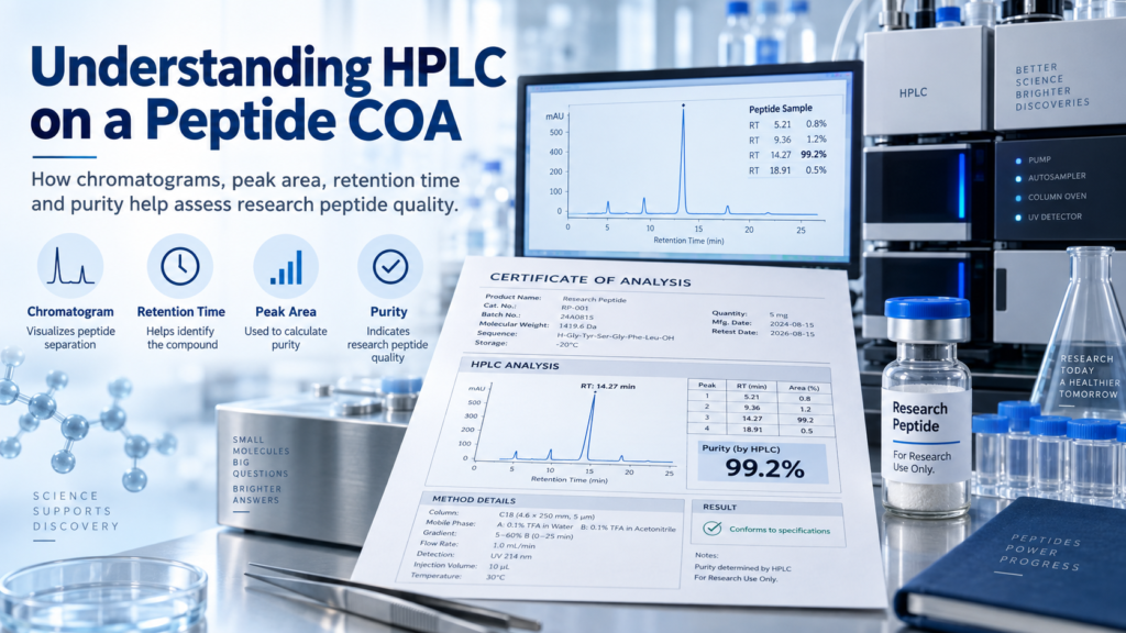 How to Read a Peptide COA – HPLC, Purity & Mass Spectrometry Guide